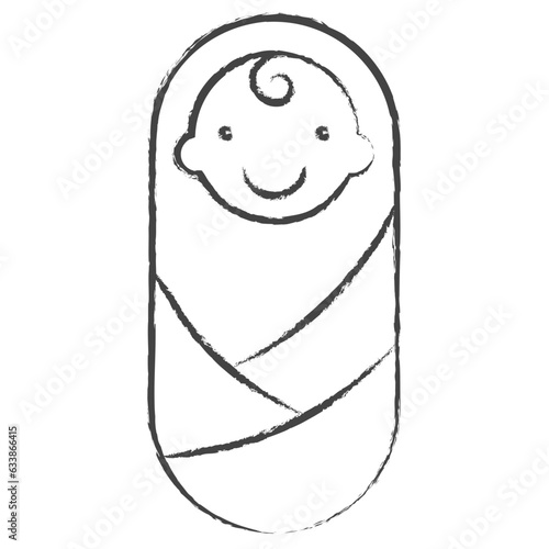 Hand drawn newborn illustration icon