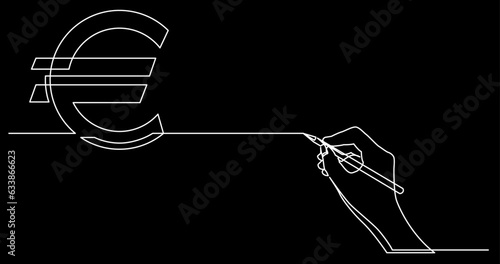 continuous line drawing vector illustration with FULLY EDITABLE STROKE of business concept sketch on black background