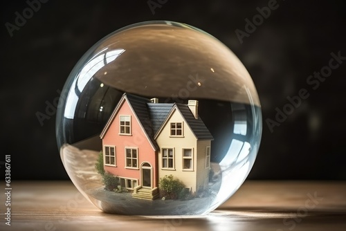 Housing bubble concept. property market crisis
