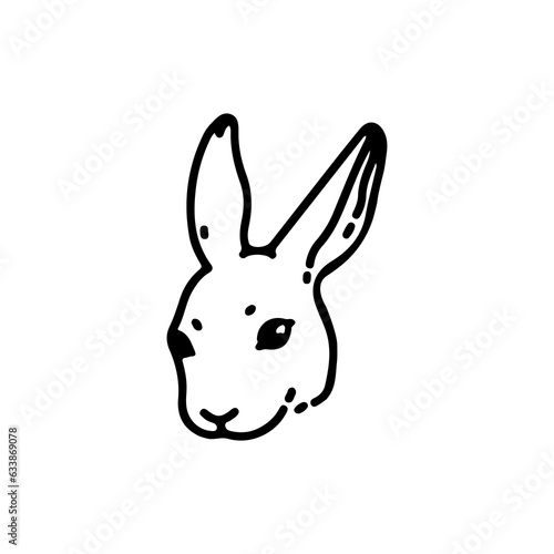 rabbit head outline vector illustration © ahmad yusup