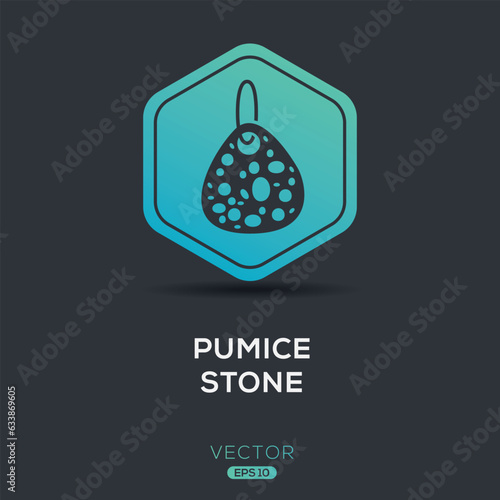 (Pumice stone) Icon, Vector sign.