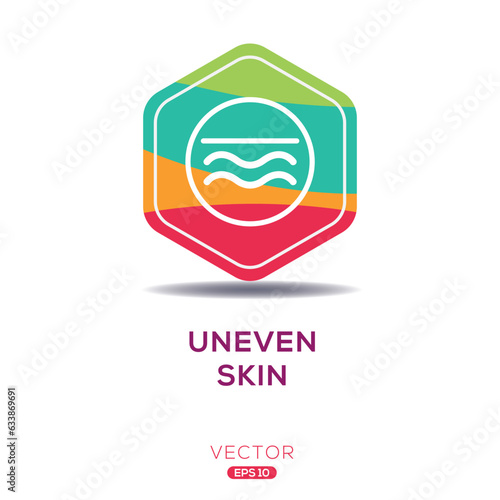 (Uneven Skin) Icon, Vector sign.