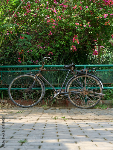 An old damaged bicycle