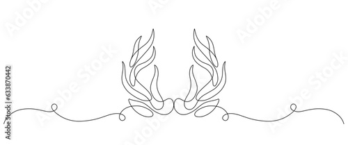 deer antlers line art style. Christmas element