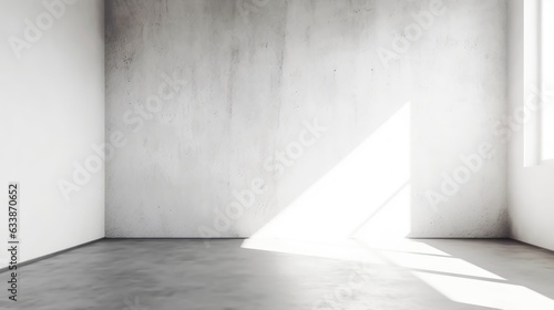 Empty room interior with concrete walls. Generative AI