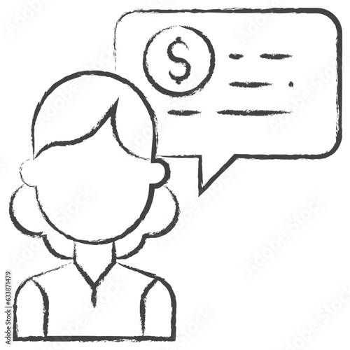 Hand drawn Investment chat illustration icon