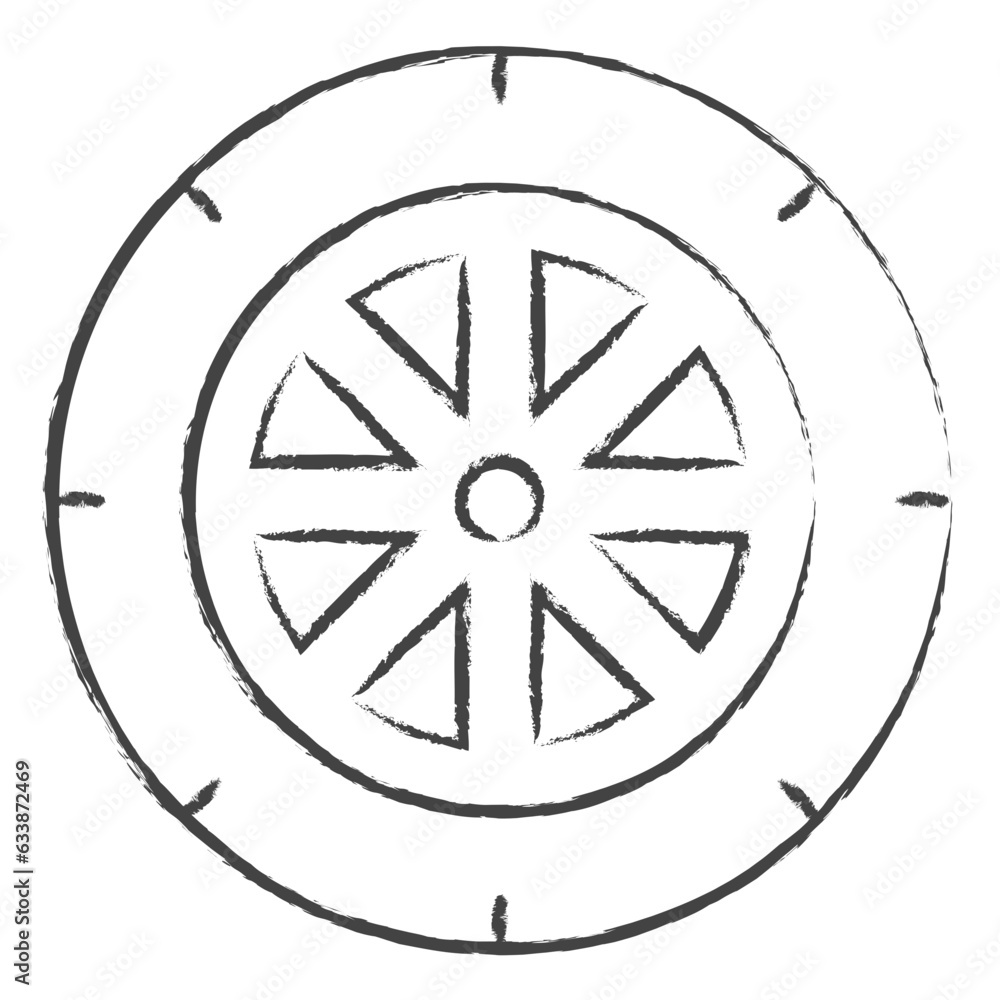 Hand drawn Car Wheel illustration icon