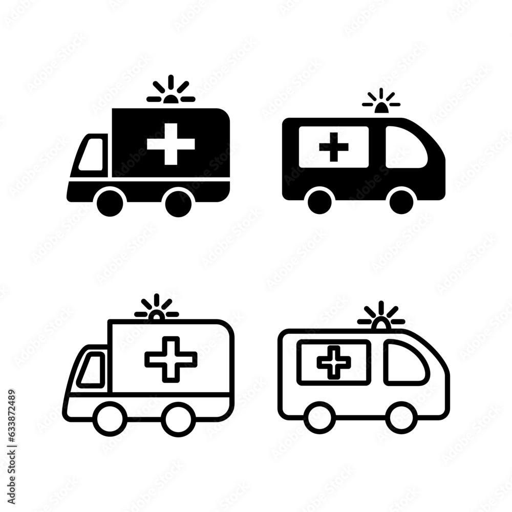 Ambulance icon vector. Ambulance car icon Ambulance icon vector. Ambulance car icon