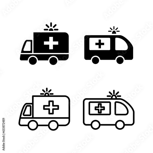 Ambulance icon vector. Ambulance car icon