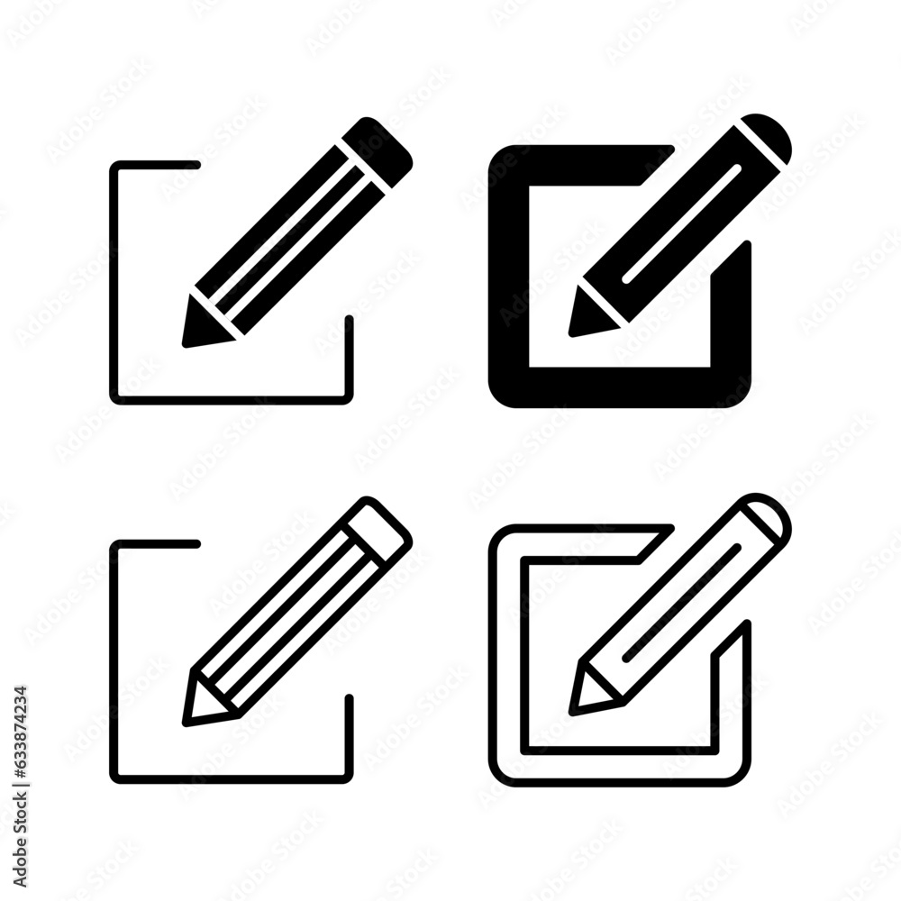 Edit icon vector. edit document sign and symbol. pencil Edit icon vector. edit document sign and symbol. pencil