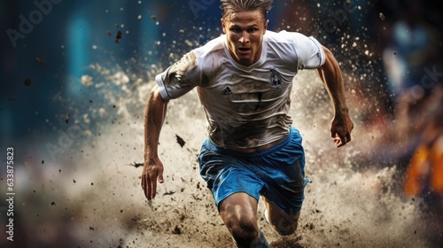 Football player at a stadiu...