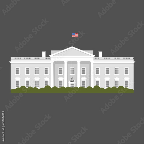 Flat illustration of the White House