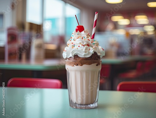 milkshake in a diner