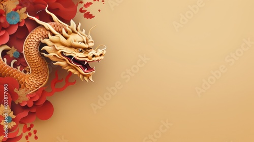 Canvas Print Chinese holiday background with dragon