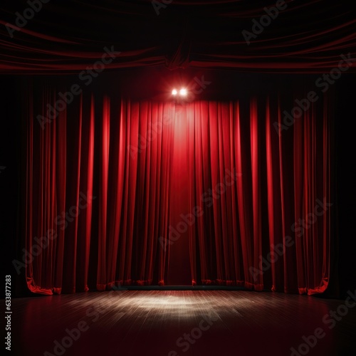Vászonkép Red theatre curtains