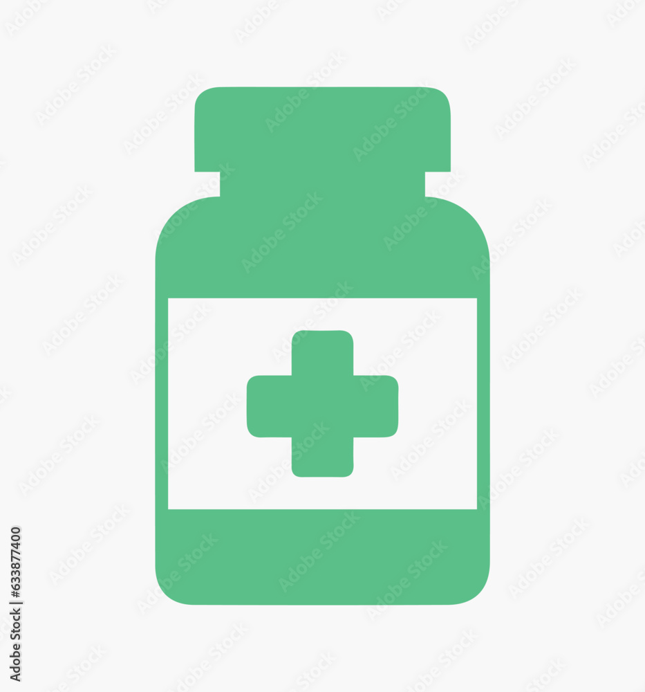 Obraz premium Care, treatment, cure, medicine. Drug, pills, capsule, bottle, medicinal, syrup.Doctor, nurse. Hospital, clinic. Analgesic, pharmaceutical antibiotics. vector, icon, illustration