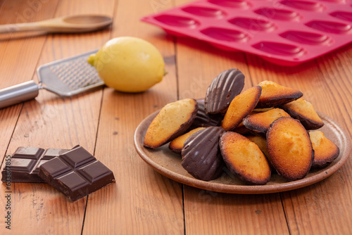 фотографія Homemade madeleine and chocolate