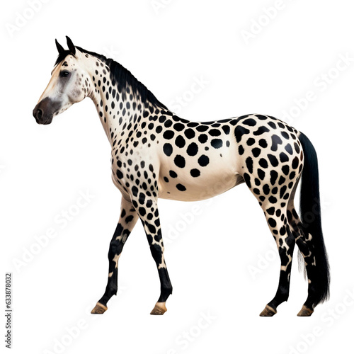 Horse with black spots  isolated 