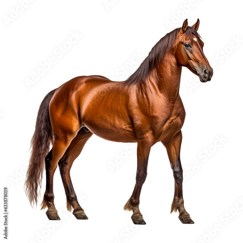Horse isolated on white background, ai generated 