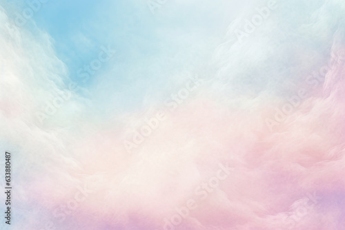 Background of fluffy baby pink pastel cotton candy clouds in the sky. Generative AI  