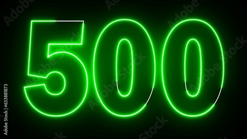 Slika na platnu 500 Electric green lighting text with animation on black background