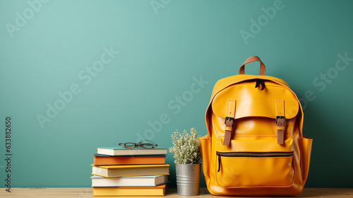 Back to school concept with backpack and blank space for text