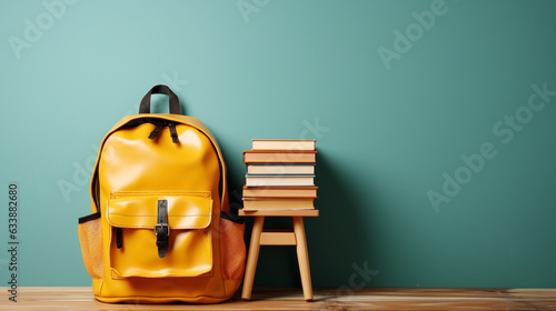 Back to school concept with backpack and blank space for text