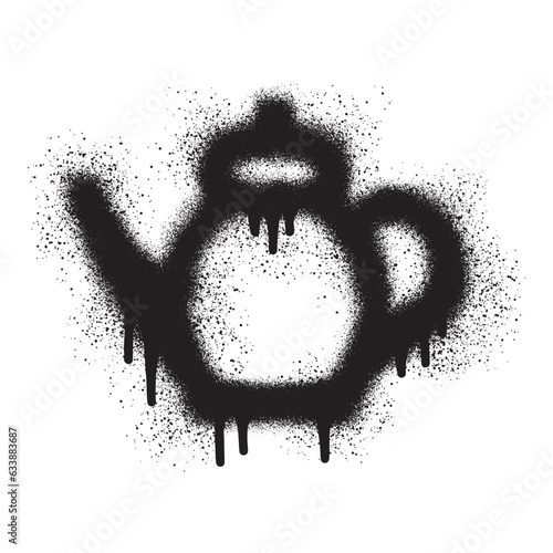 Teapot graffiti with black spray paint