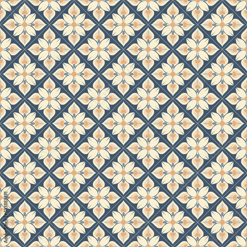 seamless ornamental pattern with abstract flowers