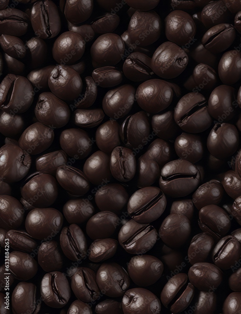 Pile of roasted coffee beans as background, top view Pile of roasted coffee beans as background, top view