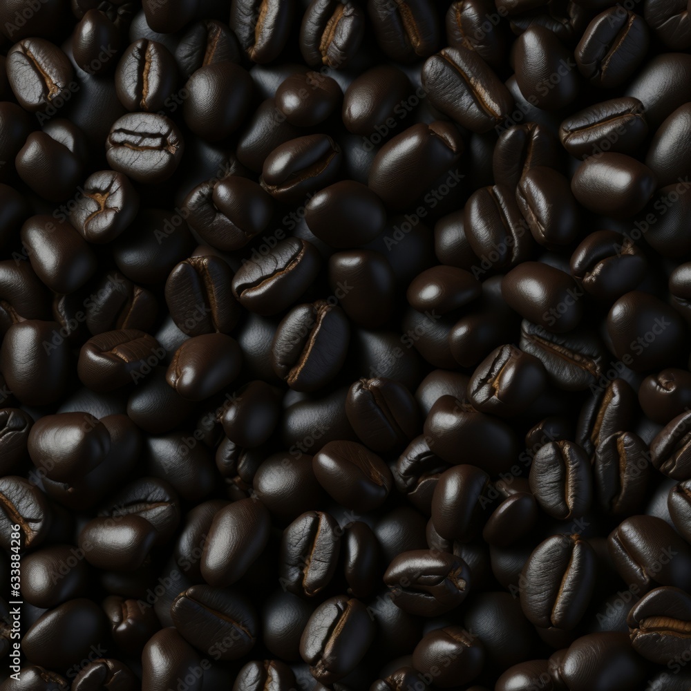 Pile of roasted coffee beans as background, top view Pile of roasted coffee beans as background, top view