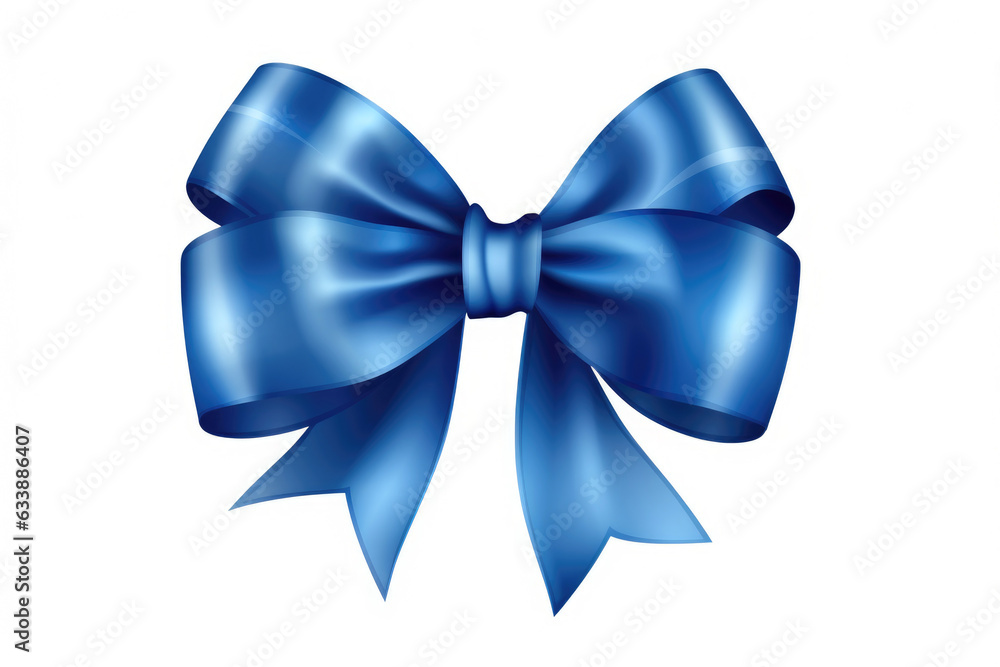 Beautiful bow made of blue ribbon Generative AI Beautiful bow made of blue ribbon Generative AI
