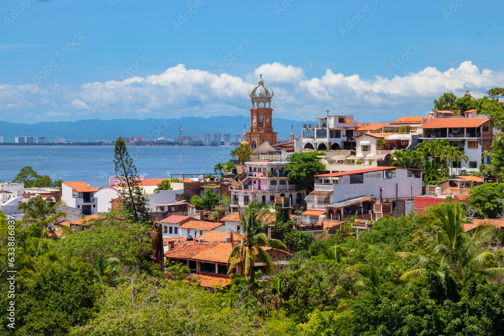 The traditional mexican houses at the gringo gulch in Puerto Vallarta city