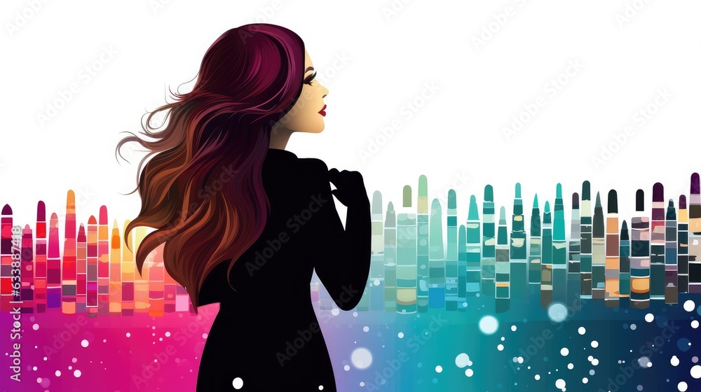 Makeup Enthusiast Looking Over Their Shoulder at a White Background Makeup Enthusiast Looking Over Their Shoulder at a White Background