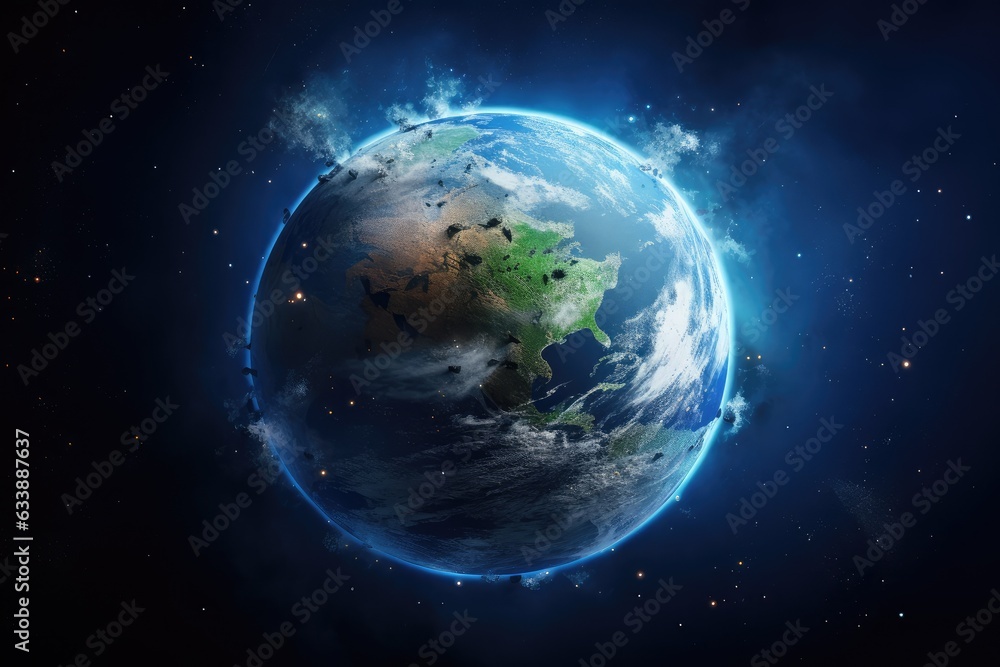 Obraz premium Planet Earth Viewed from Space: A Captivating Perspective