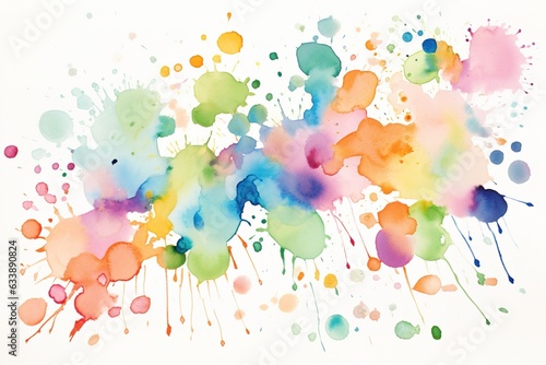 Abstract watercolor splatter over white background