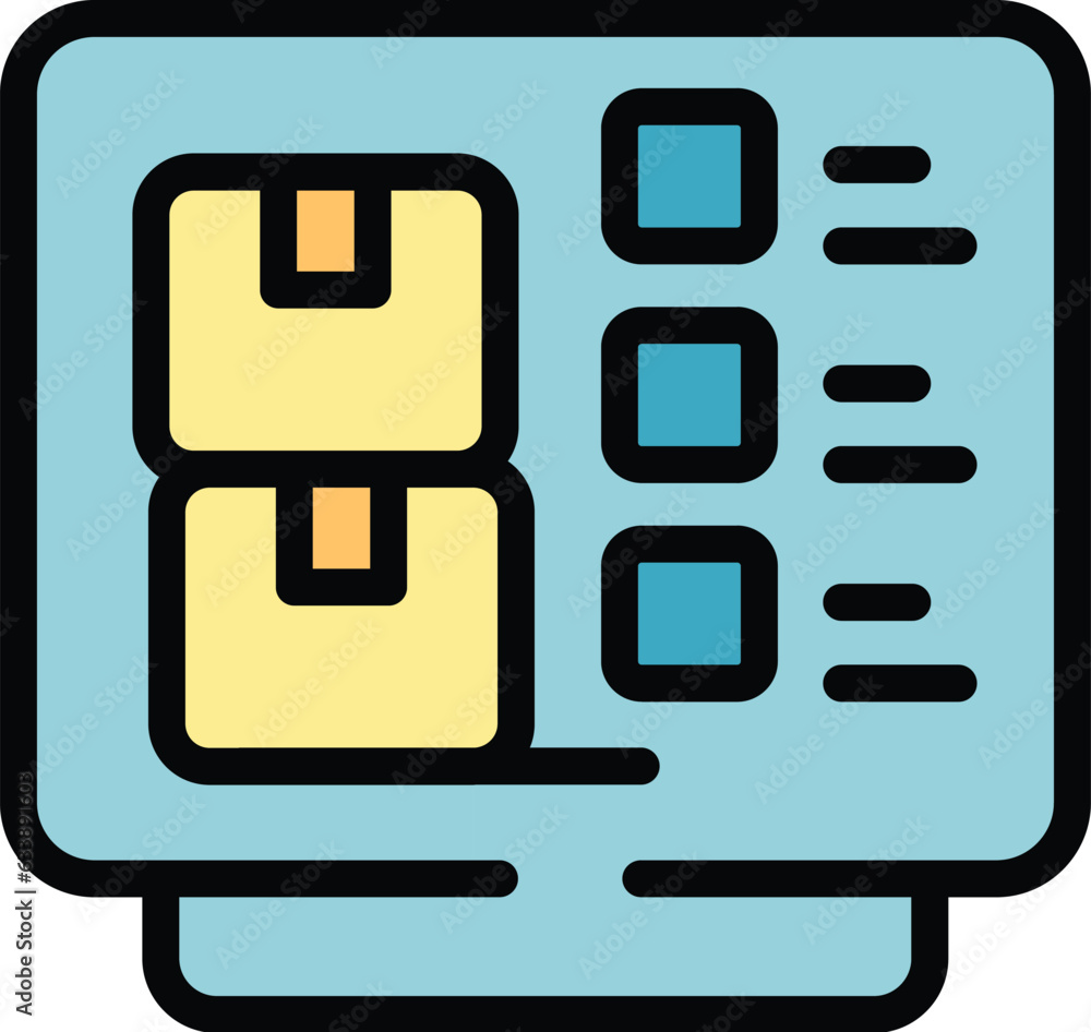 Monitor control product icon outline vector. Digital management. System Computer color flat Monitor control product icon outline vector. Digital management. System Computer color flat