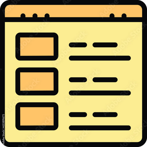 Inventory supplier icon outline vector. Digital management. Control product color flat