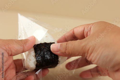 Open Onigiri Plastic Wrap photo