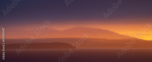 Dreamy Puget Sound Seascape at Late Sunset