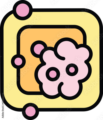 Kitchen dish wash icon outline vector. House cleaning. Clean staff color flat