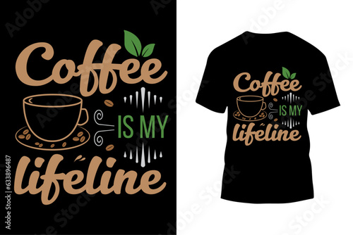 Coffee art and typography t-shirt design