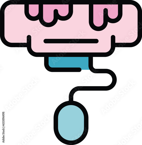 Air conditioner clean icon outline vector. House service. Home work color flat