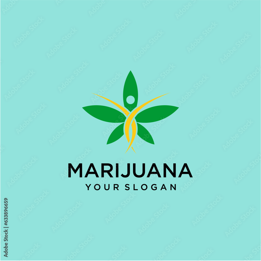 marijuana logo design with health marijuana logo design with health