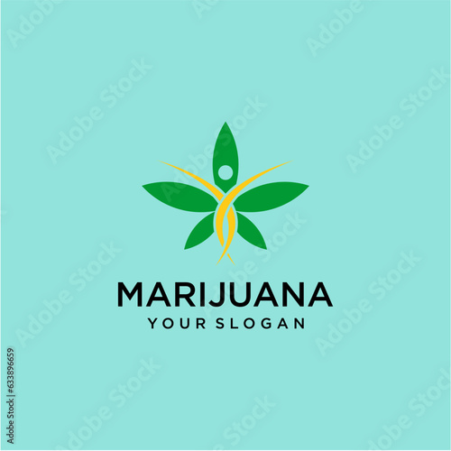 marijuana logo design with health