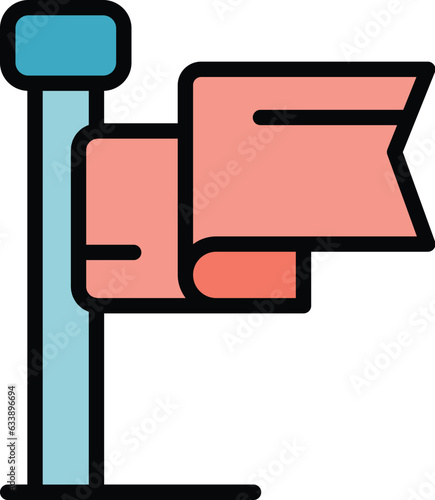 Key opinion flag icon outline vector. Social media. Network marketing color flat