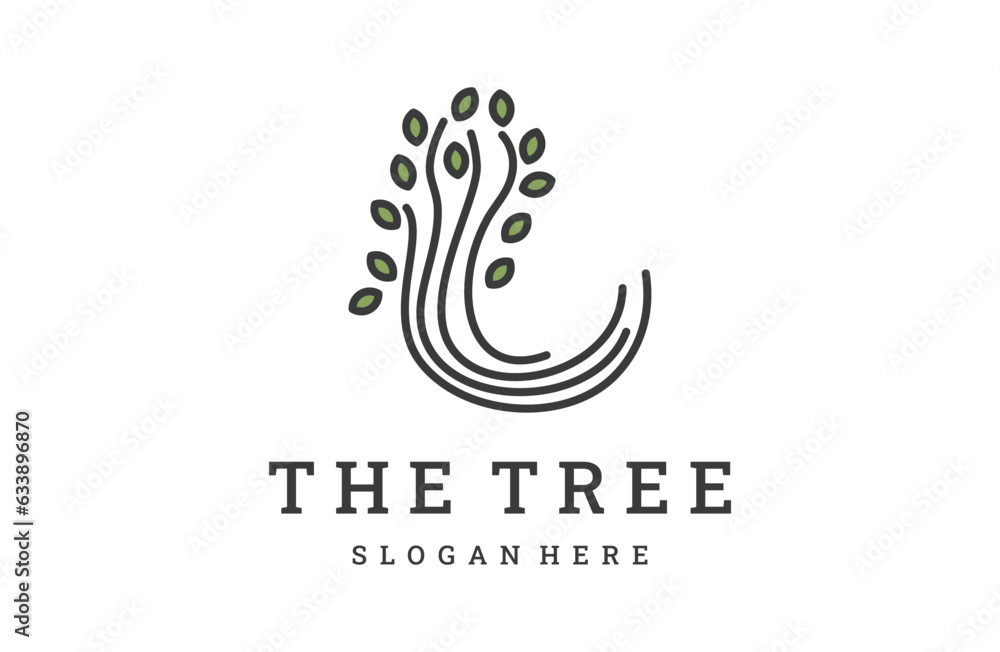Obraz premium Tree abstract logo template vector illustration design