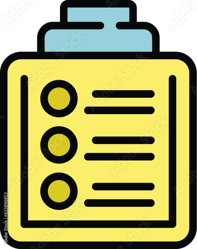 Clipboard kol icon outline vector. Key leader. Social media color flat