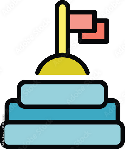 Key leader steps icon outline vector. Kol opinion. Media marketing color flat