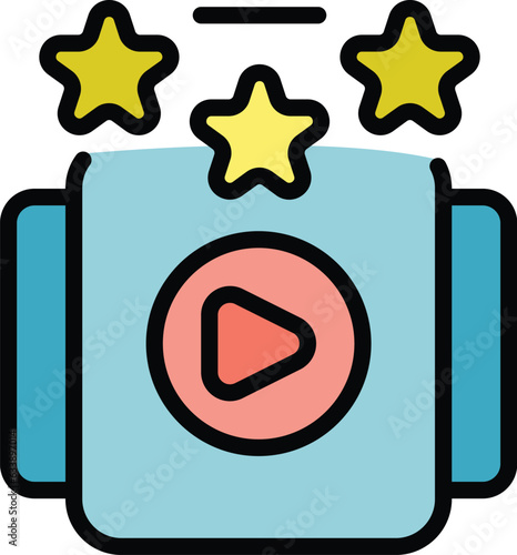 Video player icon outline vector. Social media. Marketing campaign color flat